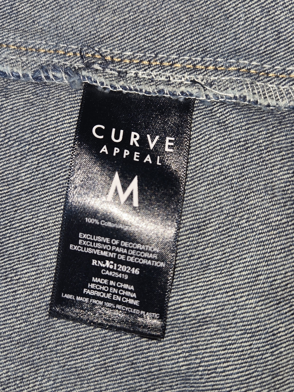 NWT, Curve Appeal Denim Jacket - Blue Jean Jacket Size M. GGCP - Picture 9 of 10